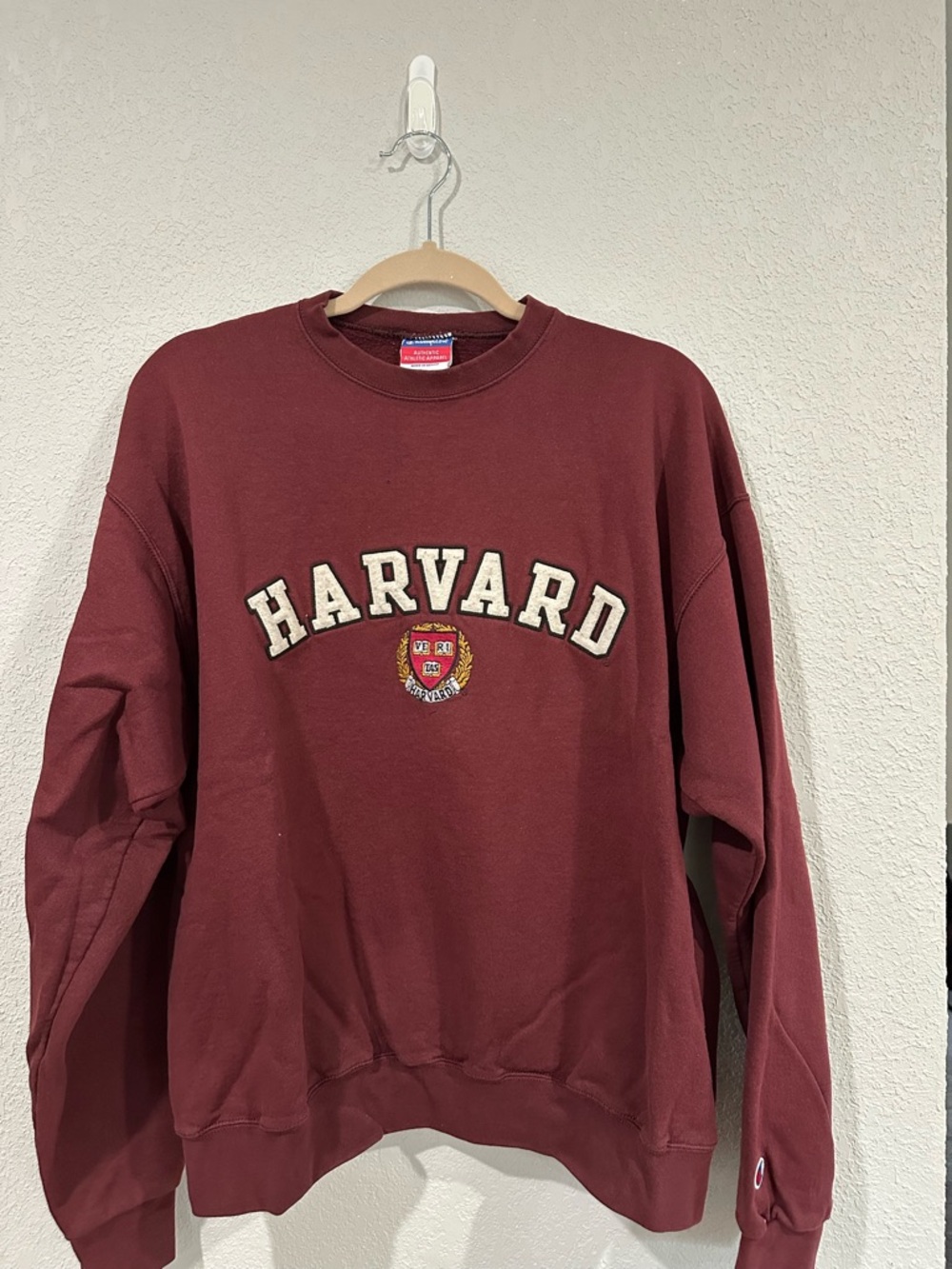 Champion Maroon Harvard Vintage Style Crewneck Sweatshirt